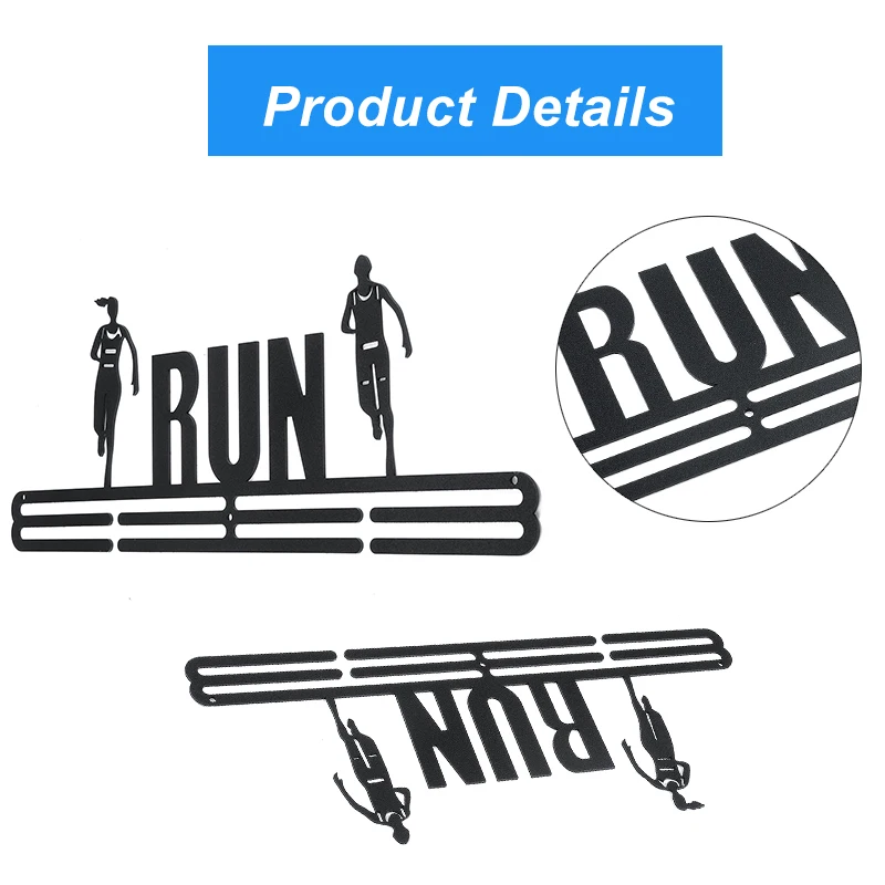 1pc Gymnastics Medal Holder Display Hanger Sports Awards Stand Wall Rack Mount Hanger Decor Black Wood Medal Holders for Home