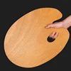 1 Pcs Wooden Palette,Oval And Square Solid Wood Panels,Suitable For Oil Painting,Gouache,Acrylic And Other Pigments 3