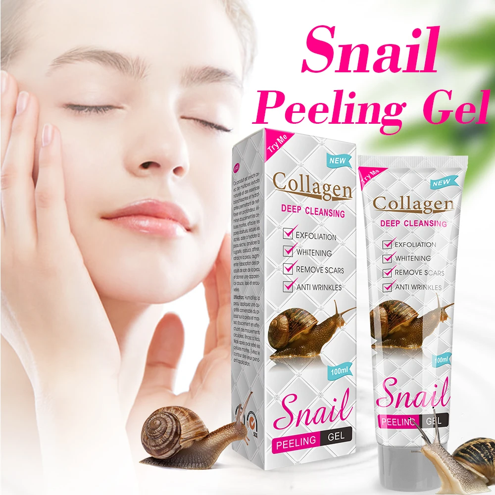 

100ml Snail Collagen Peeling Gel Deep Cleansing Exfoliating Whitening Face Cream Remove Scars Anti Wrinkles Moisturizer Skincare