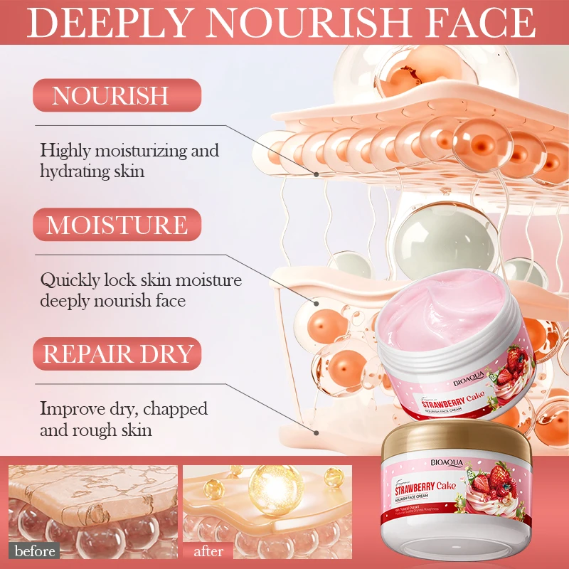 كعكة الفراولة المغذية كريم وجه ترطيب عميق ترطيب ال...