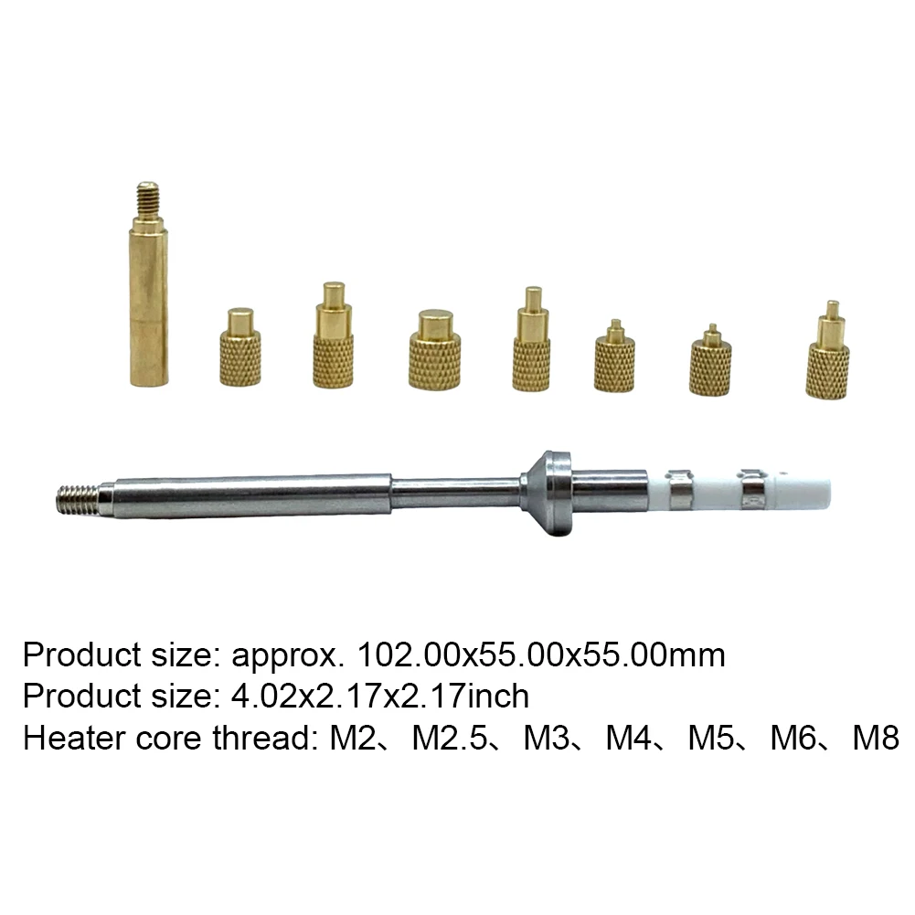 TS100 Soldering Iron Tip M2-M8 Brass Hot Melt Nut Insertion Kit 3D Print Accessory for TS100 TS101 PTS200 PTS201 Soldering Iron