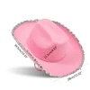 Pink Cowboy Hat for Girls Cowgirl Hat with Sequins and Star 6
