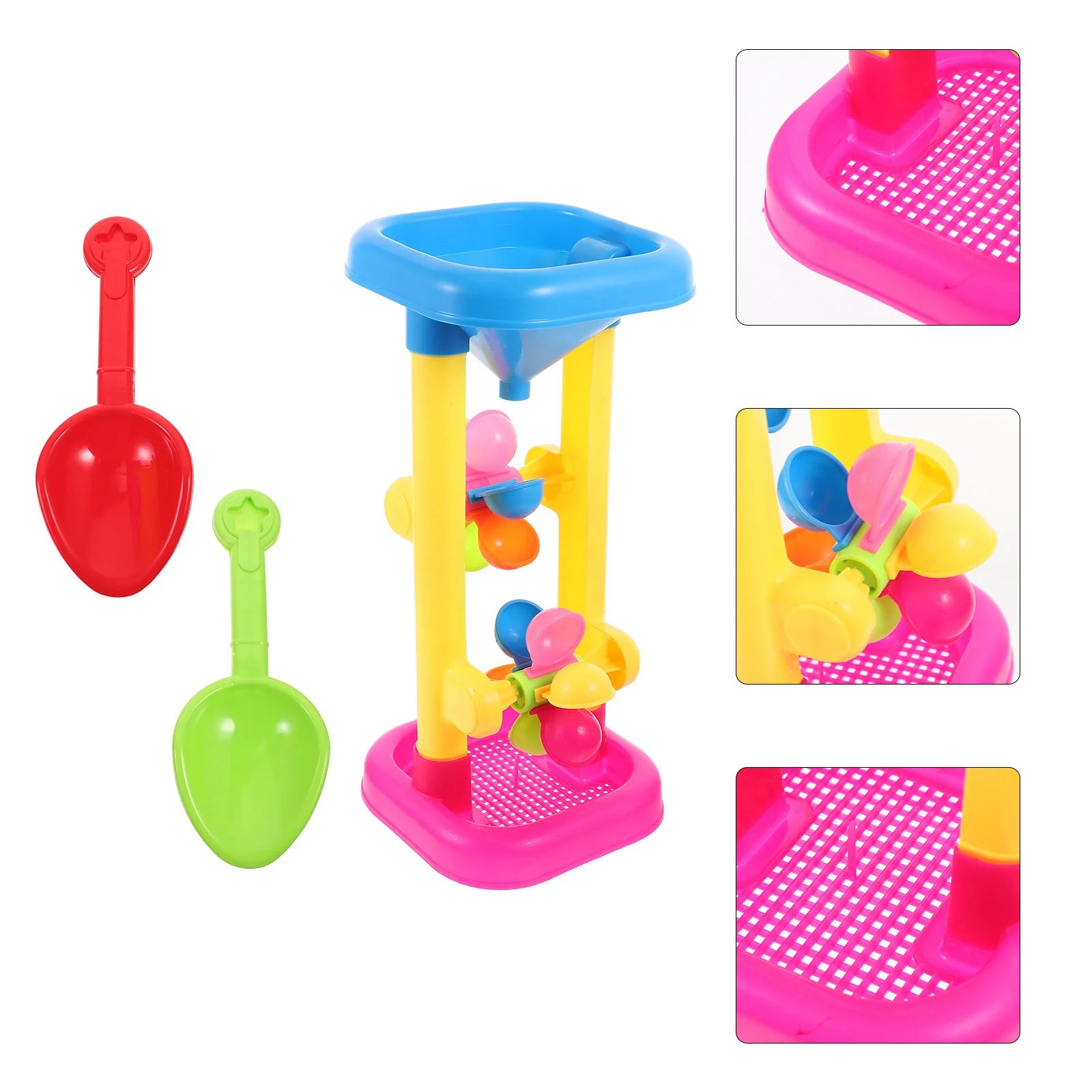 

Sand Beach Toy Water Toys Wheel Kids Hourglass Sandbox Tower Funnel Outdoor Toddlers Table Summer Play Bath Plaything Playset