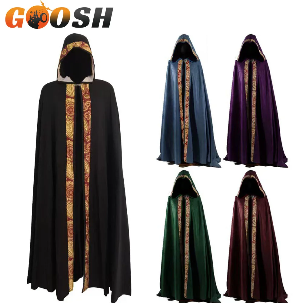 

Medieval Vintage Gothic Hooded Cloak Coat Men Women Halloween Vampire Devil Wizard Cape Viking Robe Gown Party Cosplay Costume