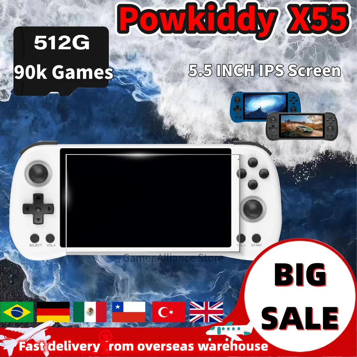 POWKIDDY X55 Retro Handheld Game Console Video Game Consoles 5.5