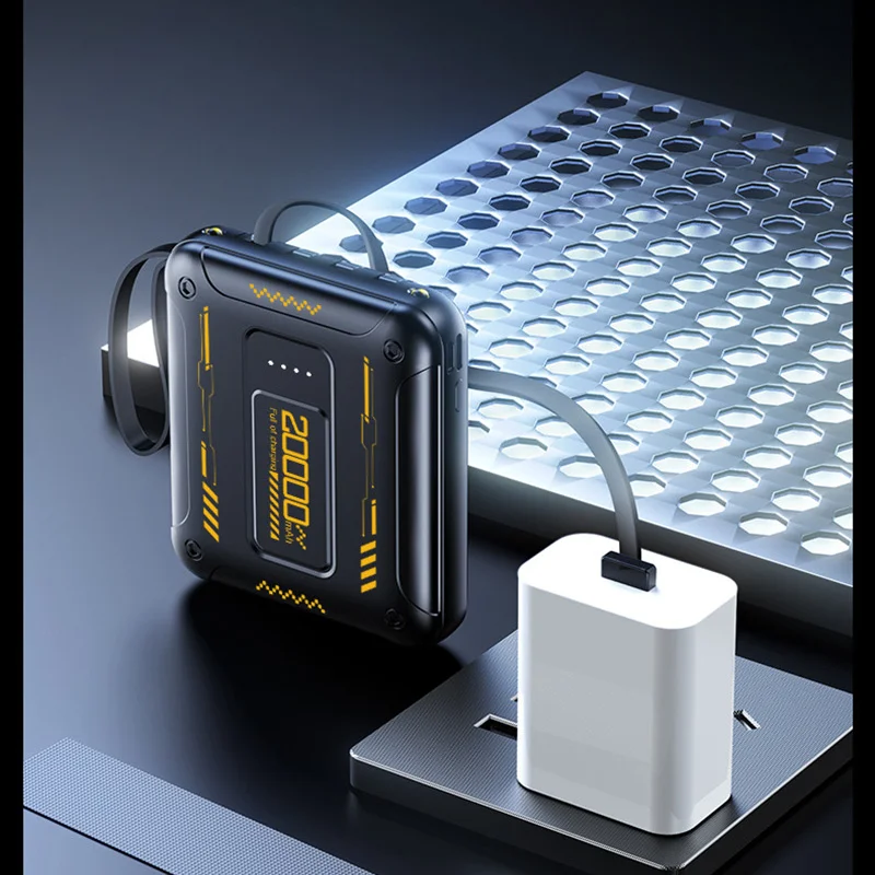 Mini 50000mAh PD22.5W Super Fast Charging Power Bank Large Capacity Comes with Detachable Two-wire Power Bank for IPhone Samsung 5