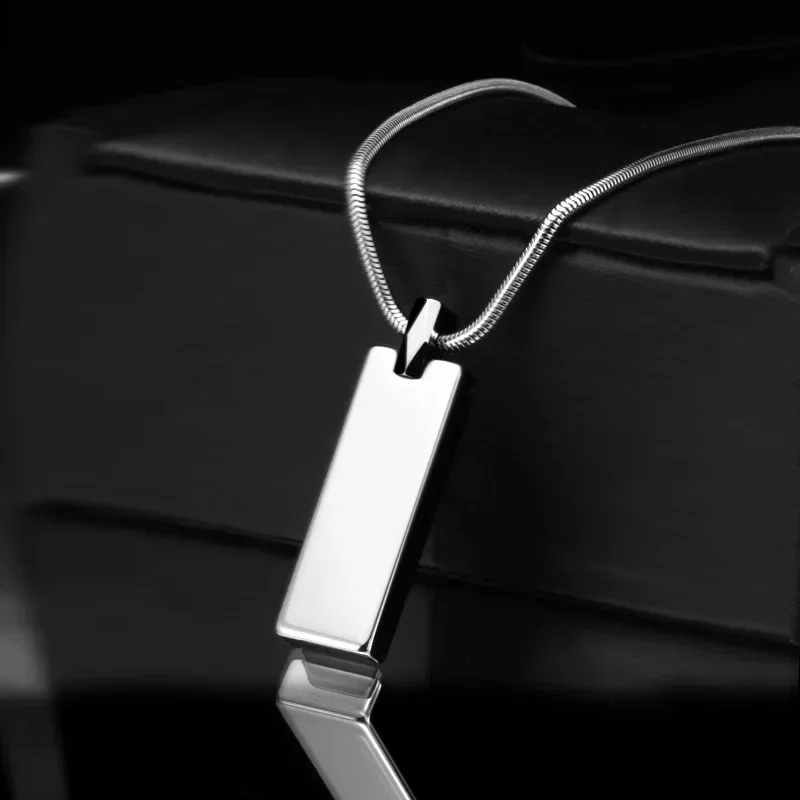 DIY Free Engraving Tungsten Steel Men's Pendant Hip Hop Punk Street Net Red Couple Collarbone Sweater Chain Jewelry Necklaces