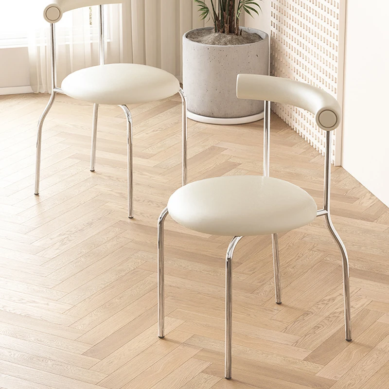 Cream Style Light Luxury Dining Chair Ins Medieval Home Modern Cafe Chair Vintage Nordic Backrest Bedroom Makeup