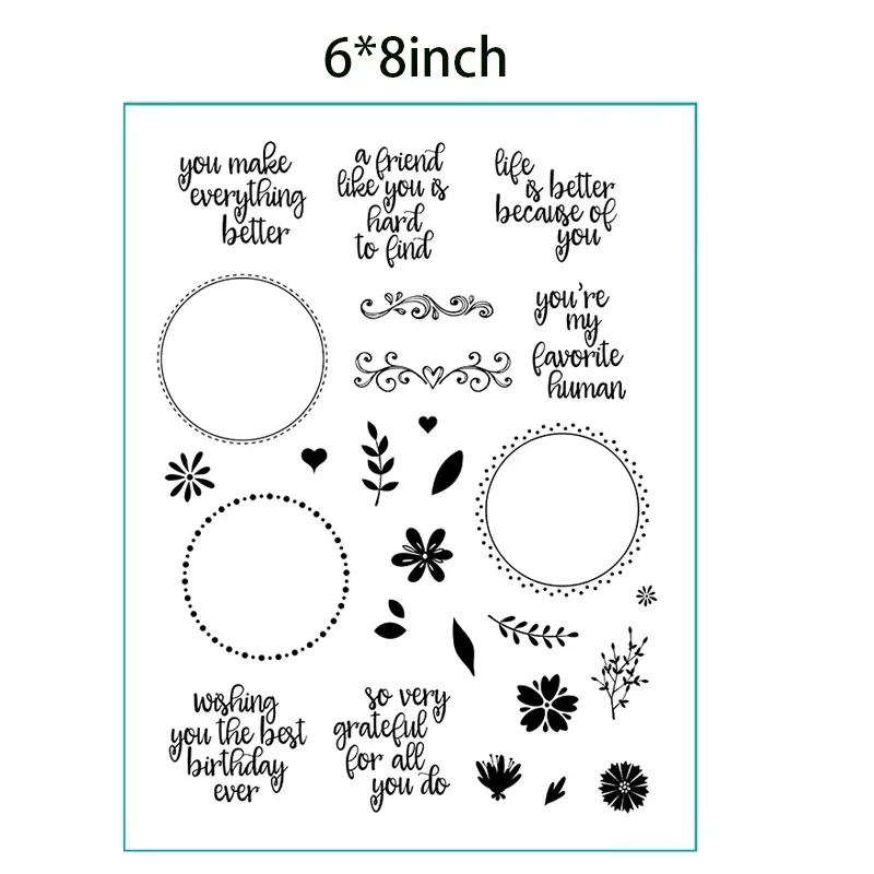 대형 미니 만다라 화환 빌더 스텐실 템플릿, 투명 스탬프 및 커팅 다이, 크리스마스 할로윈 생일 카드 스크랩북용