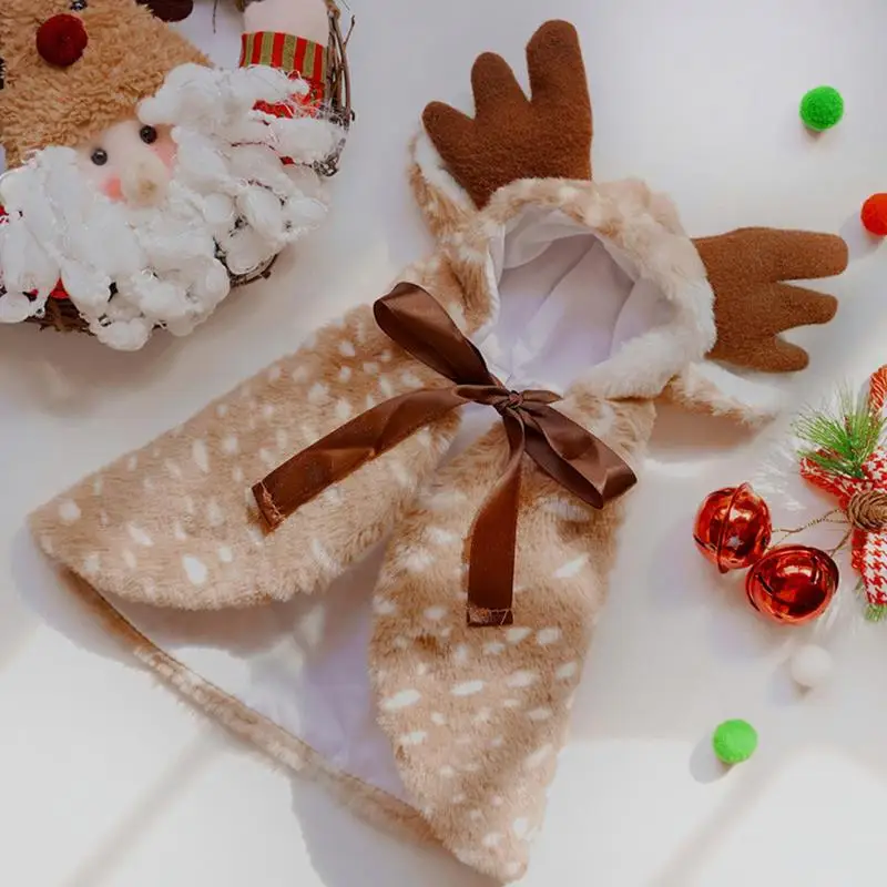 

Christmas Dog Elk Cloak Warm Elk Fawn Cloak Cape Shawl Dog Cat Clothes Coat Decoration Christmas Winter Pet Clothes For Pets