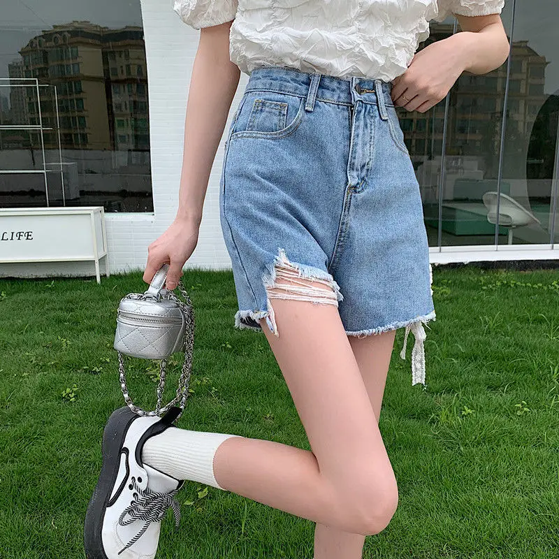 Denim Shorts Female Jeans Summer Shorts Push Up Streetwear Y2K Blue Sweat High Waist Shorts Female Jeans Korean Summer Clothes