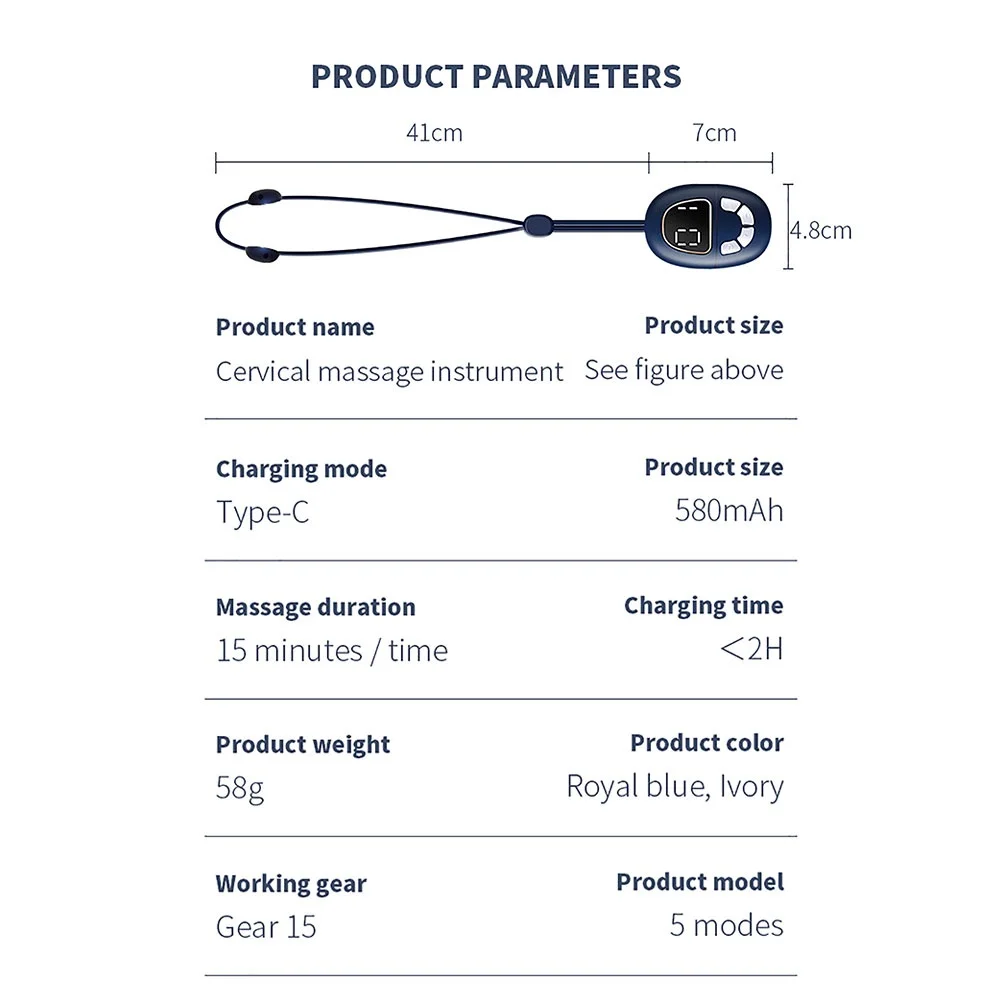 IvoireCollier De Massage Intelligent Ems Pour Le Cou Et La Colonne