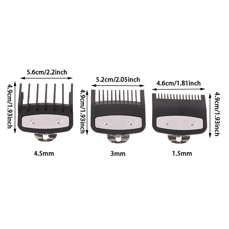 Versatile Black Limit Comb Set Hair Clipper Guards Guide Combs Trimmer Styling Tools Attachment Compatible 1.5mm 3mm 4.5mm 1Pcs