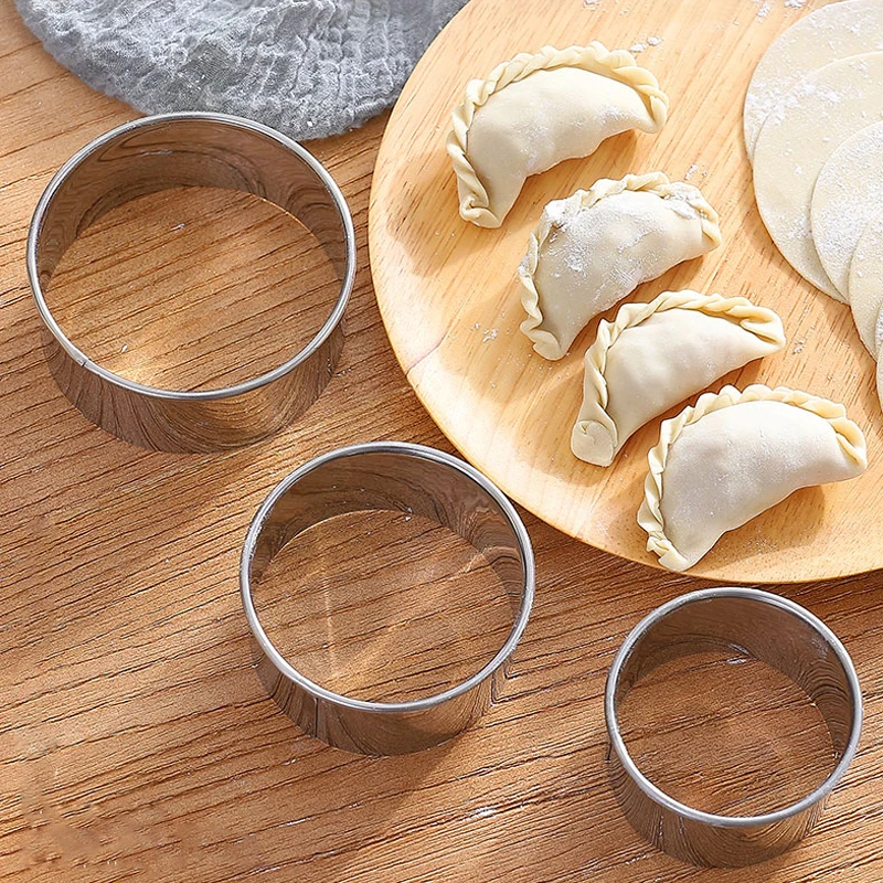 5/1Pcs Round Biscuit Mold Cookie Cutter Set Stainless Steel Baking Pastry Cake Mould DIY Dumplings Skin Cutters Kitchen Tools