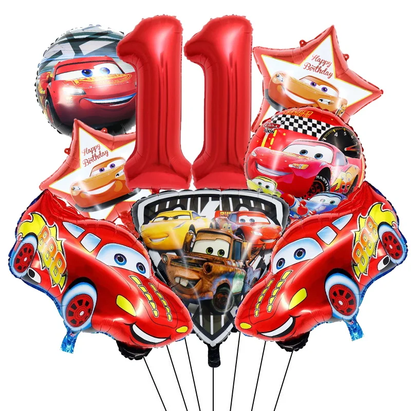 thumbnail image 1 of Decoraciones para fiestas de cumpleaños de Cars Disney Pixar Cars Lightning Mcqueen Globos Servilletas de papel Vasos Platos Bolsas de regalo Vajilla Suministros, 1 of 5