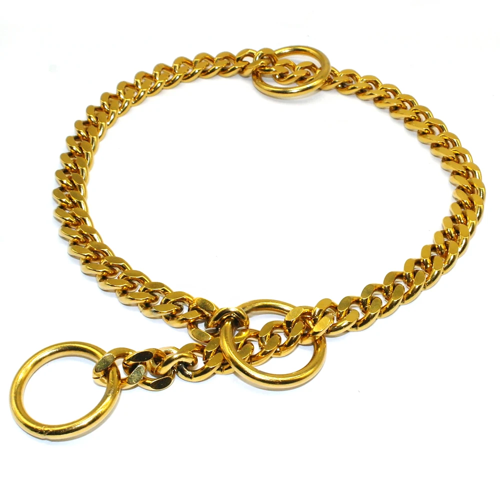 Dog Chain Collar Stainless Steel Dogs Slip Collars Metal Pet P Choke Chrome Plated Chian For Medium Large Dogs Training Pitbull Dog Collar Pet Collar