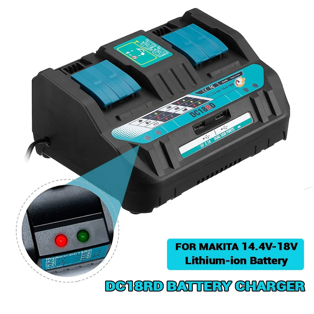 Newest Double Li-ion Battery Charger 4A Charging Current for 14.4V 18V BL1830 B