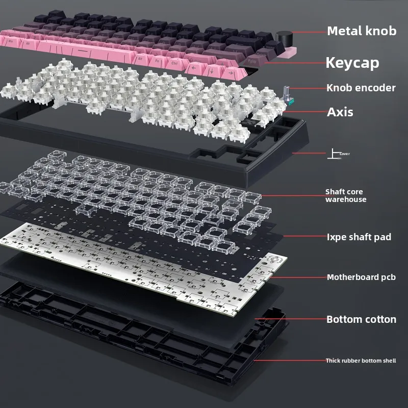스카이룽 GK75HE 홀 이펙트 키보드 8k 저지연 볼륨 노브 조절 가능 마그네틱 축 e스포츠 게이밍 키보드 게이머 선물