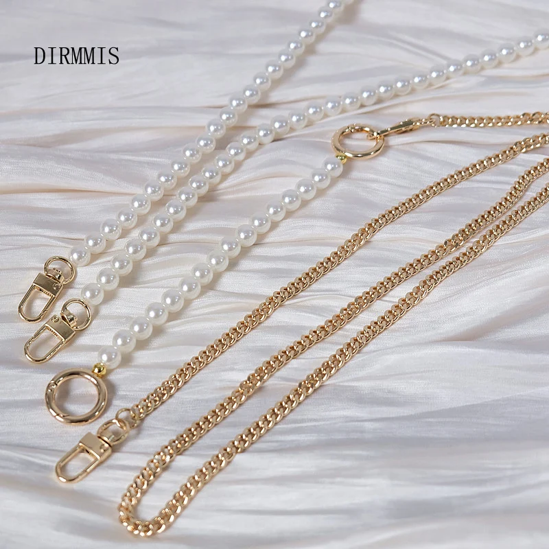 New Fashion Woman Handbag Accessory Chain Detachable Replacement Luxury Bead Metal White Strap Women Clutch Resin Handle Chains