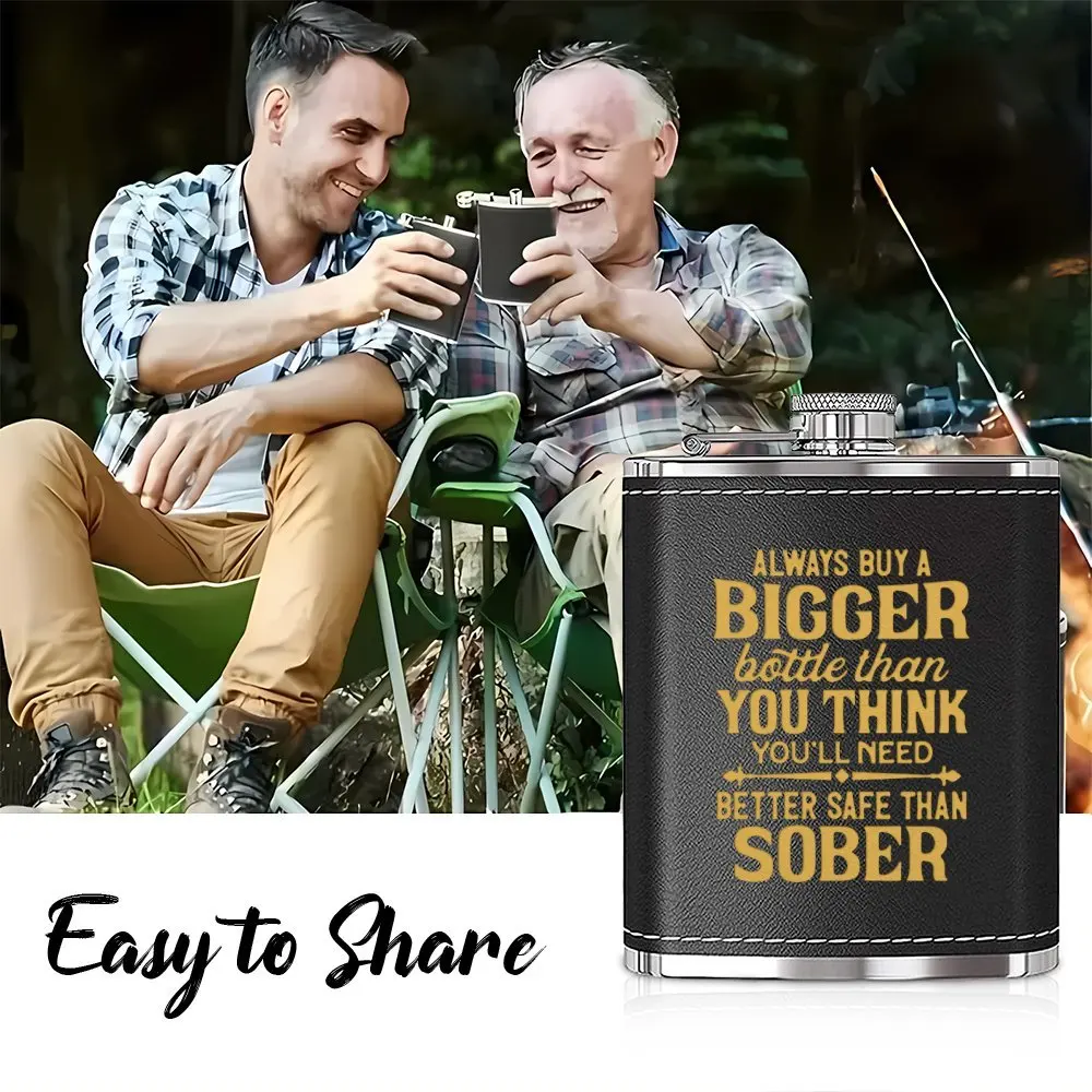 7온스 스테인리스 스틸 힙 플라스크 “Always Buy A...”, 남성 신랑 들러리를 위한 재미있는 선물, 누수 방지 휴대용 크리스마스 발렌타인데이 선물