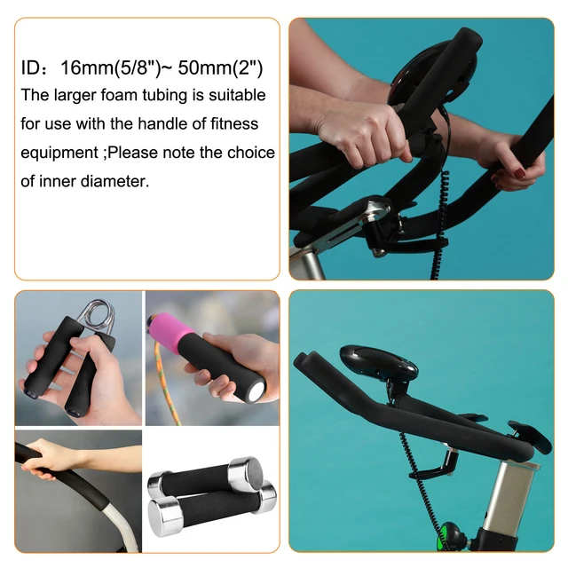 1Meter Black NBR Sponge Foam Rubber Tube Fitness Equipment Handle Bars Thermal Insulation Pipe Pipeline Holder Protective Sleeve 6
