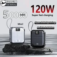 50000mAh Mini Portable Power Bank 120W Two Way Super Fast Charge Large Capacity Battery For iPhone Xiaomi Samsung Lenovo Huawei 1