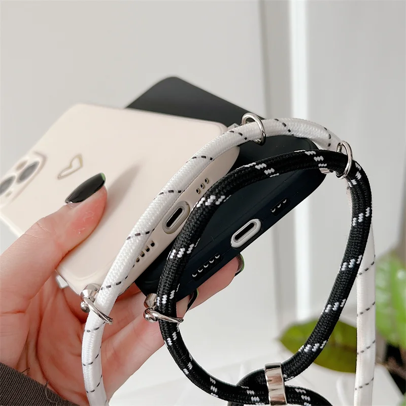 Crossbody Lanyard Silicone Phone Case For Samsung Galaxy A53 A52 A52S A73 A33 A72 A32 4G 5G A51 A71 A12 A31 A22 Love Heart Cover — view 6