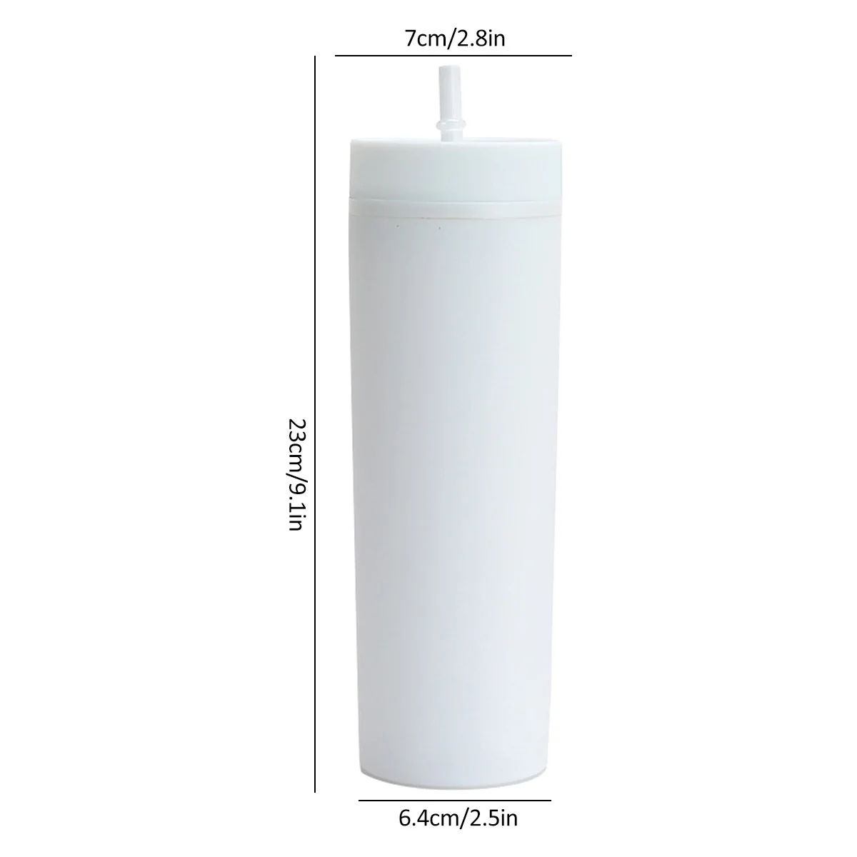 NEW Plastic CupStraw Drinking CupLid and Straw Reusable Double Wall Water Bottle Portable Multi-Color Straw Cup