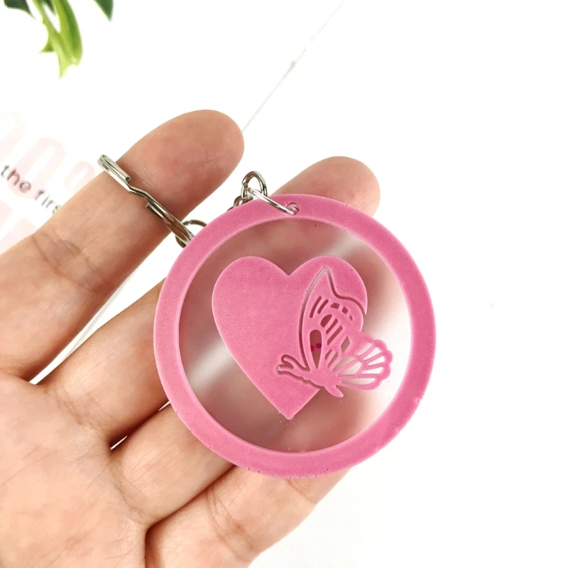 DIY Butterfly-Letter Keychain Resin Mold with Hole Round Alphabet Keychain  Pendant Charm Silicone Mould Jewelry Bag Ornament - AliExpress