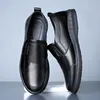 Men's Soft Leather Casual oes Spring 2025 Anti-Slip Bot Comfortable Busin Formal Footwear Faionable round Toe