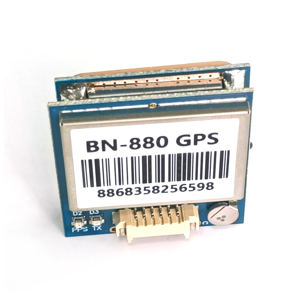 Module GPS BN-880 avec boussole, installé sur un drone, prêt pour le vol.