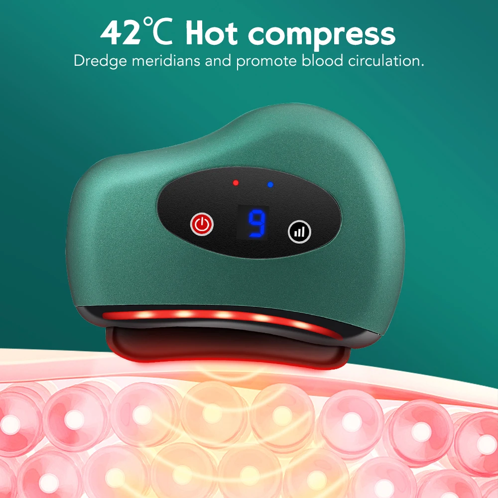 

Electric Scraping Board 9/12 Levels Vibration Massage Hot Compress Dredging Meridian Lymphatic Drainage Soothe Tense Muscles