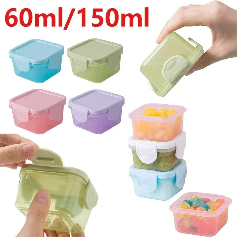 Portable Food Storage Box 4/7Pcs BPA Free Mini Baby Food Storage Containers Baby Learning Dishes Extra Bowl Portable Sealed Storage Boxs Can Microwave