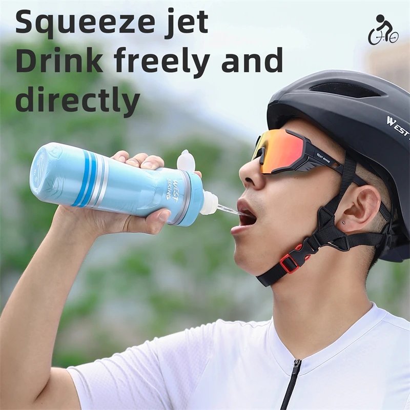 Water bottle 620ML Cold Insulation Sports Water Bottle for cycling with cleaning tools