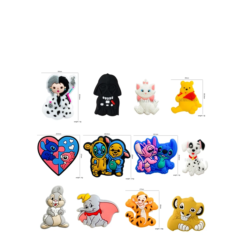 10pcs Disney princess stitch marie cat focal lion king Teether Jewelry Beads Food Grade Silicone Beads for pen Pacifier Chain jewelry making supplies