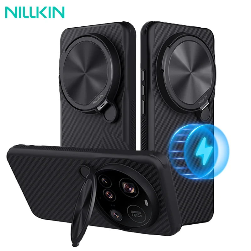 NILLKIN Magsafe Aramid Fiber Case For Xiaomi 15 Ultra With Lens Protection Magnetic Wireless Charging Cover For Xiao Mi 15 Ultra