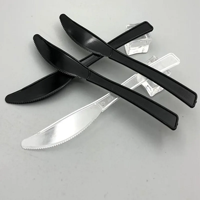 Plastic Disposable Independent Packaging Pizza Moon Steak Cake Fruit Serrated Knife 100pc/lot