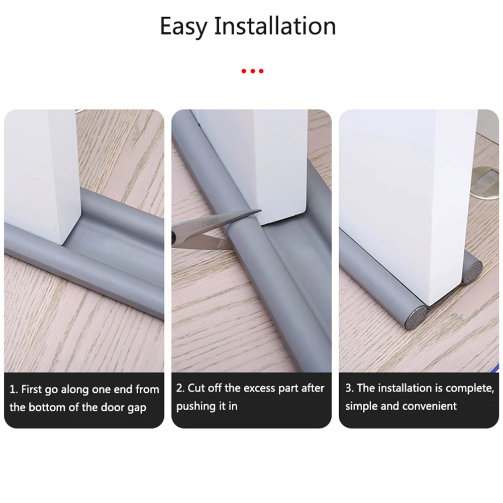 Waterproof Seal Strip Draught Excluder Stopper Door Bottom Wind Sweep Stopper Door Bottom Guard Double Protector Doorstop door seal strip door draft stopper rubber door weatherstripping door weatherstripping