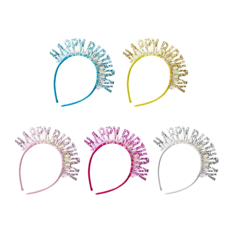 

Adult HAPPY BIRTHDAY for Celebration New Year Hairband Shinning Hair Decor