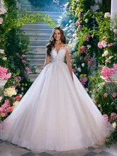  Adoly Mey Classic Scoop Neck Full Sleeve Bride A-Line Wedding Dress 2022 Luxury Beaded Appliques Court Train Vintage Bridal Gown 