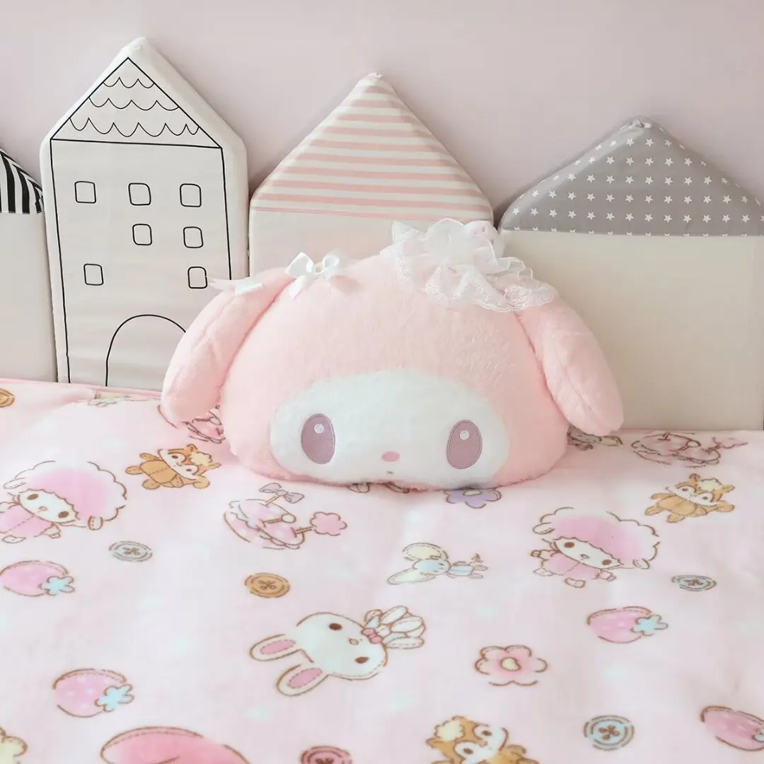 

Sanrio японское аниме My Melody плюшевый Автомобильный подголовник Милая мультяшная портативная подушка одеяло Kawaii мягкая подушка подарки для девочки