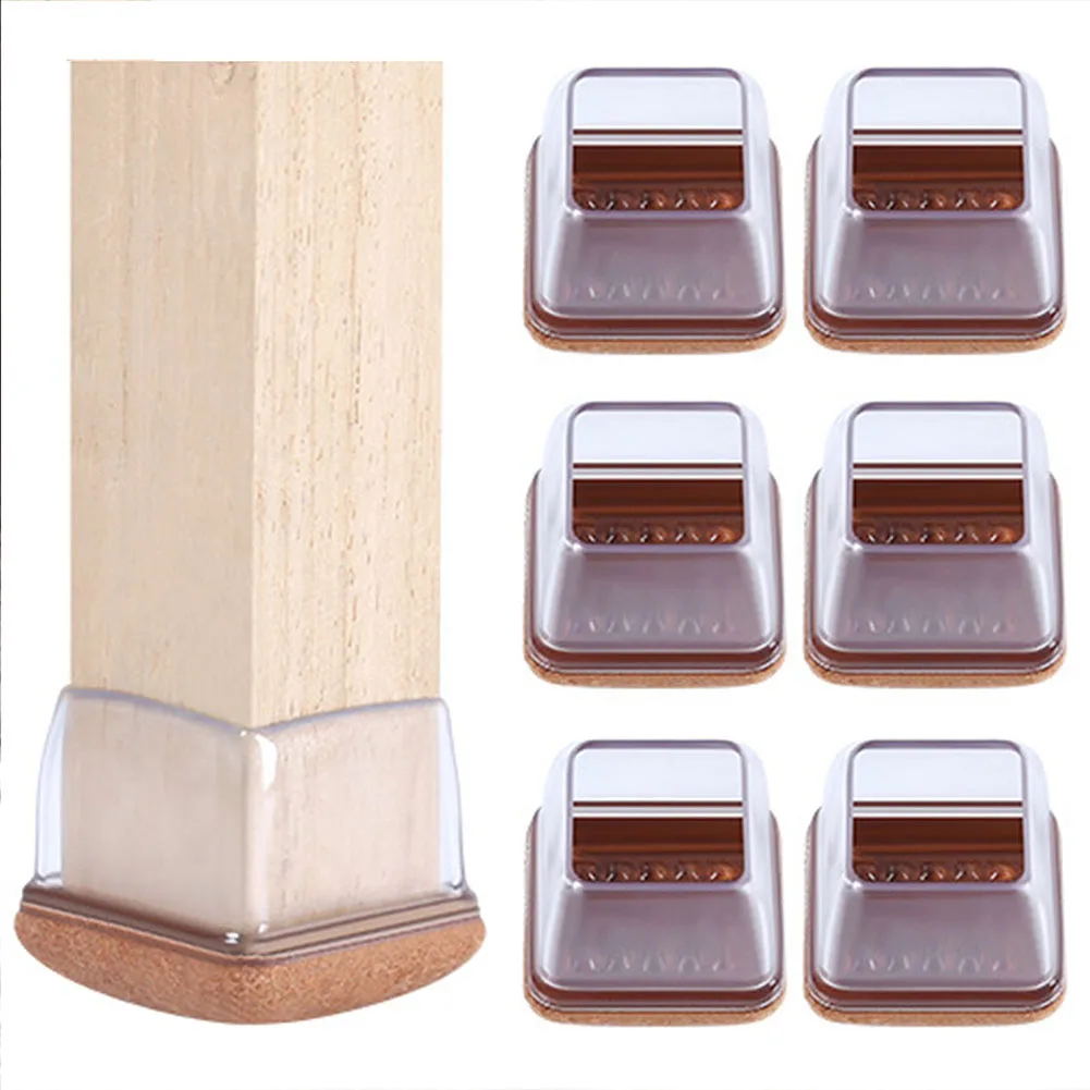 Table Leg Pads Chair Leg Caps Silicone Floor Protectors With Felt