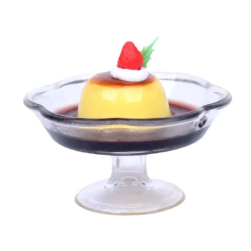 

1 Pc Dollhouse Miniature Pudding Cup Simulation Food Model Kitchen Accessories For Doll House Decoration Kids Pretend Play Toys