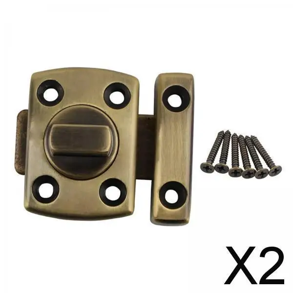 2xRotate Door Lock Latch Privacy Protection Bolt for Home Green Patina S