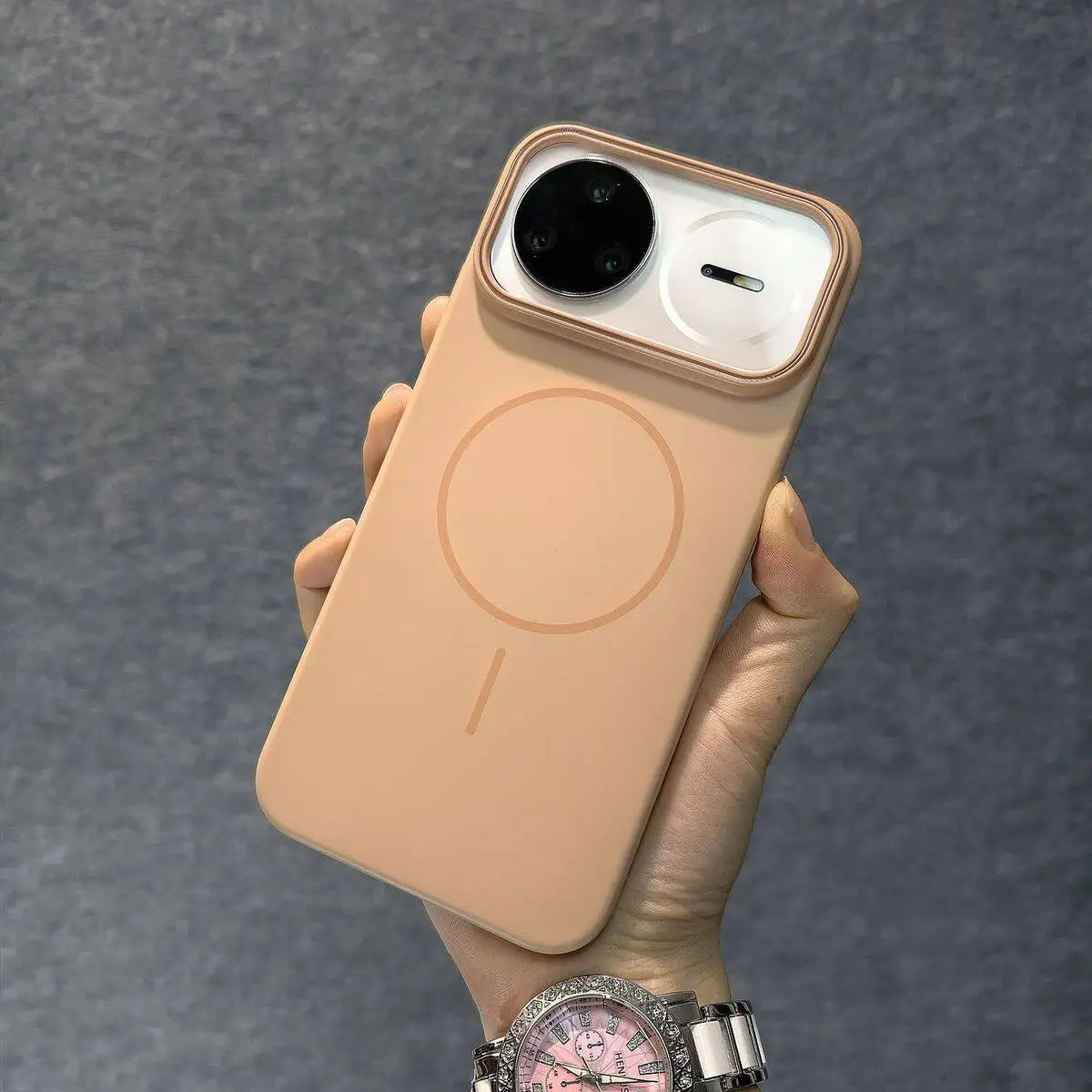 Magnetic Wireless Charging Shockproof Case - Solid Color Matte Finish Cover