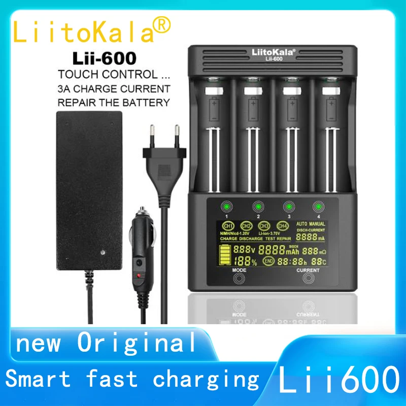 

LiitoKala Lii-600 Lii-PD4 Lii-S8 Lii-500 18650 26650 21700 AA AAA 3.7V nickel hydrogen lithium battery charger charging device