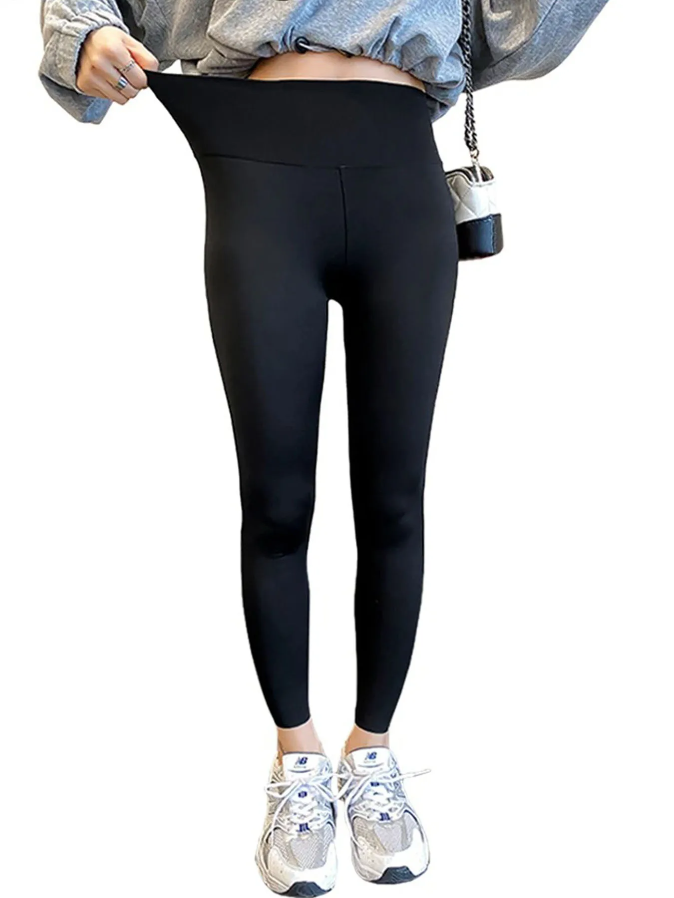 Frühling Neue Freizeit-Hai-Leggings für Damen, Schlanke Enganliegende Elastische Hochtaillierte Schwarze Sport-Fitness-Leggings