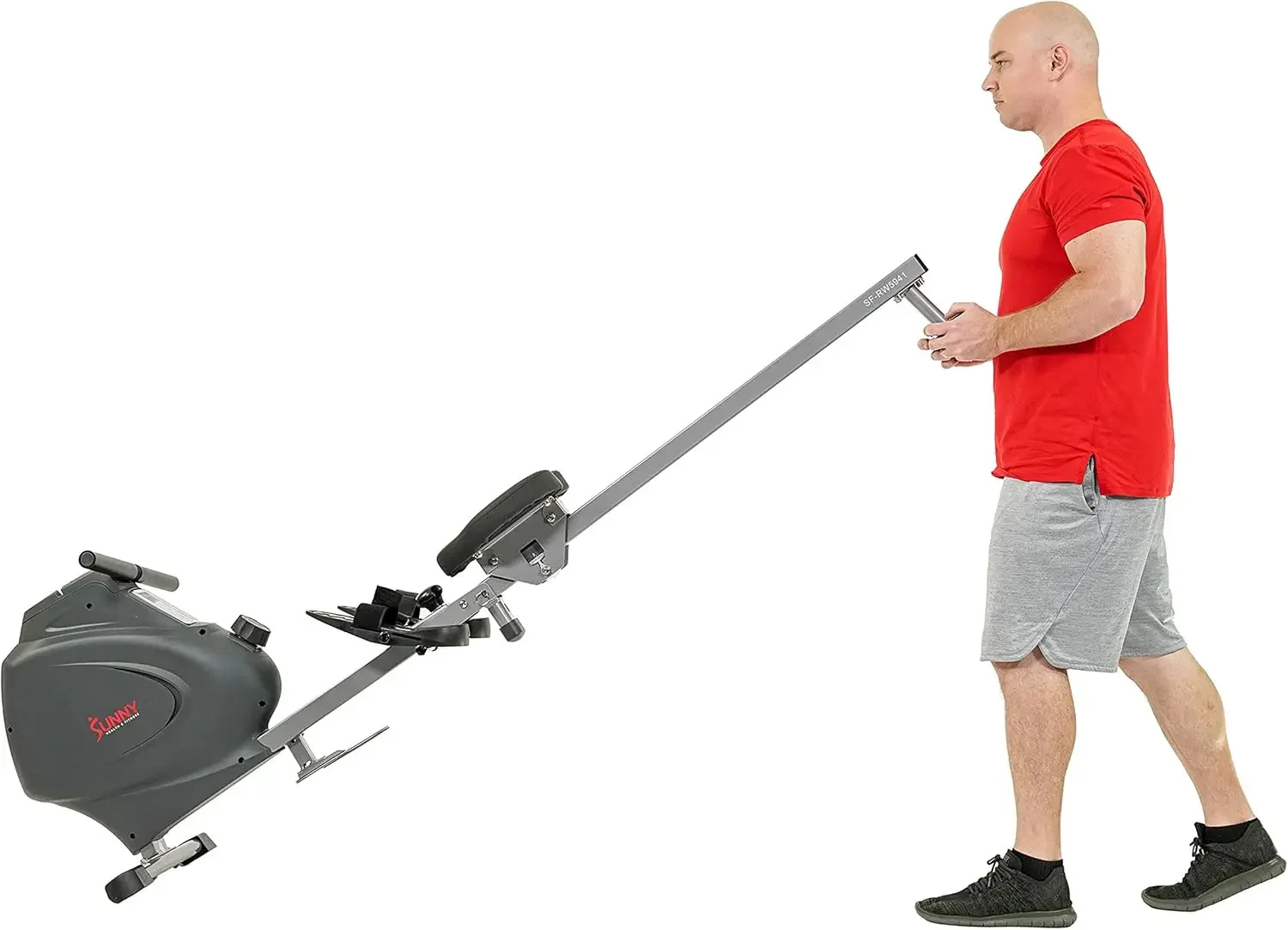 Health & Fitness Multi-Function Premium Magnetic Rowing Machine Bicep Curls Upward Rows Seated Rows