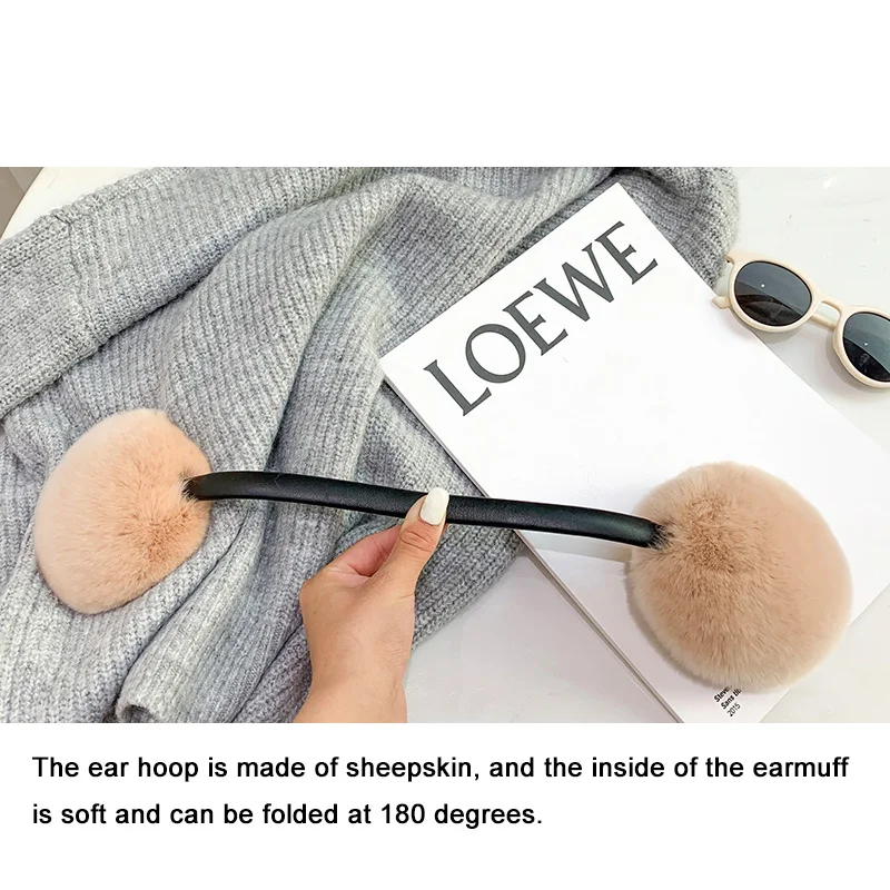 Natural 100% Rex Rabbit Fur Earmuffs Y2k Ear Muffs for Women Winter Apparel Accessories Headphones Cute Fur Earmuffs for Kids