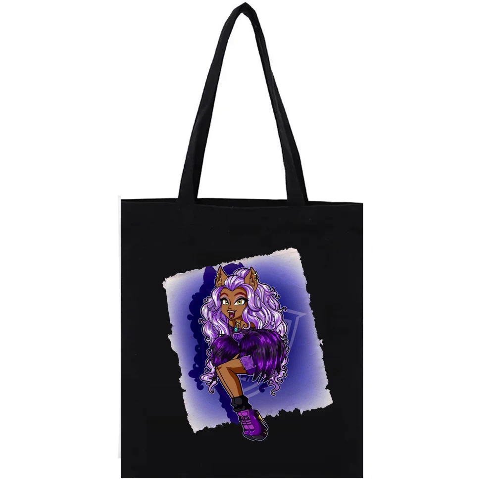 

Monster High Y2k Shopping Bags American Anime Fashion Doll Reusable Shopping Bag Casual Totes Women's Handbag Shopper Totebag